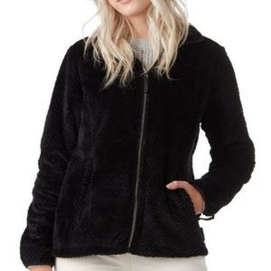 Stoic Sherpa Black Cozy Fleece Jacket Zip up sweater with pockets medium.